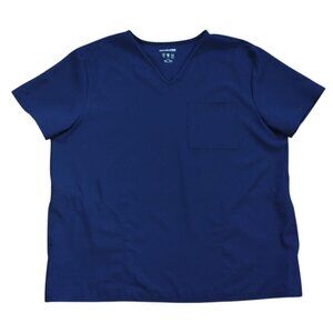 Scrubstar Indigo Blue Scrub Top XL Unisex V Neck Medical Uniform Durable.